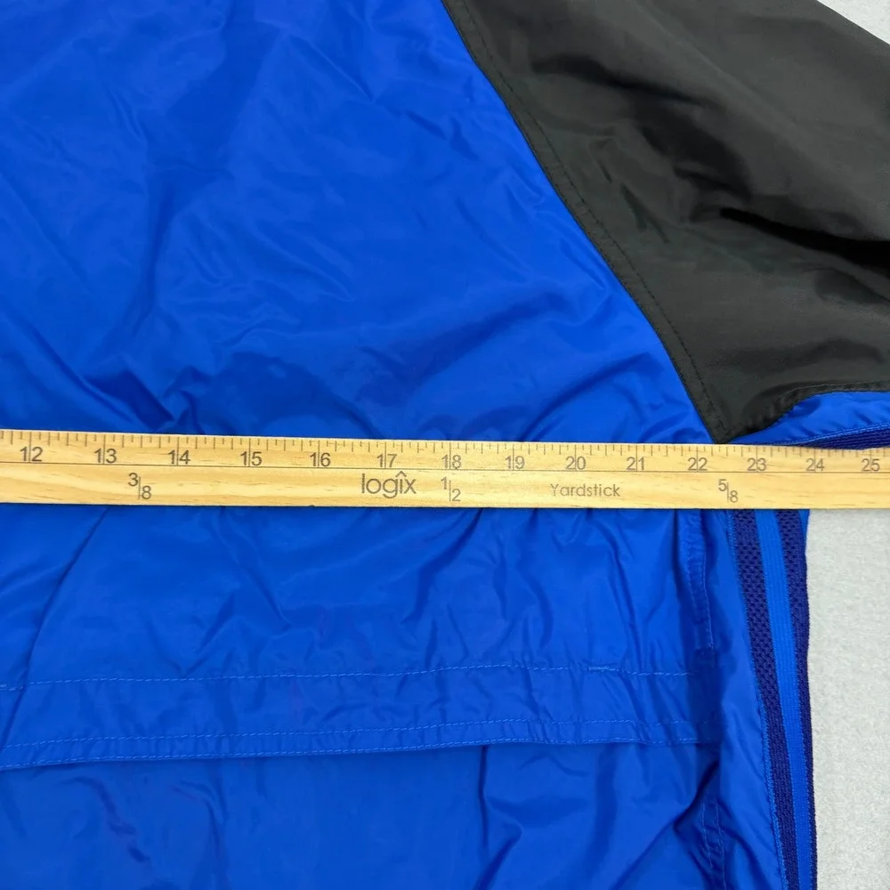 Vintage Adidas Windbreaker Jacket Mens Large Blue Black Full Zip Mesh Lined Logo